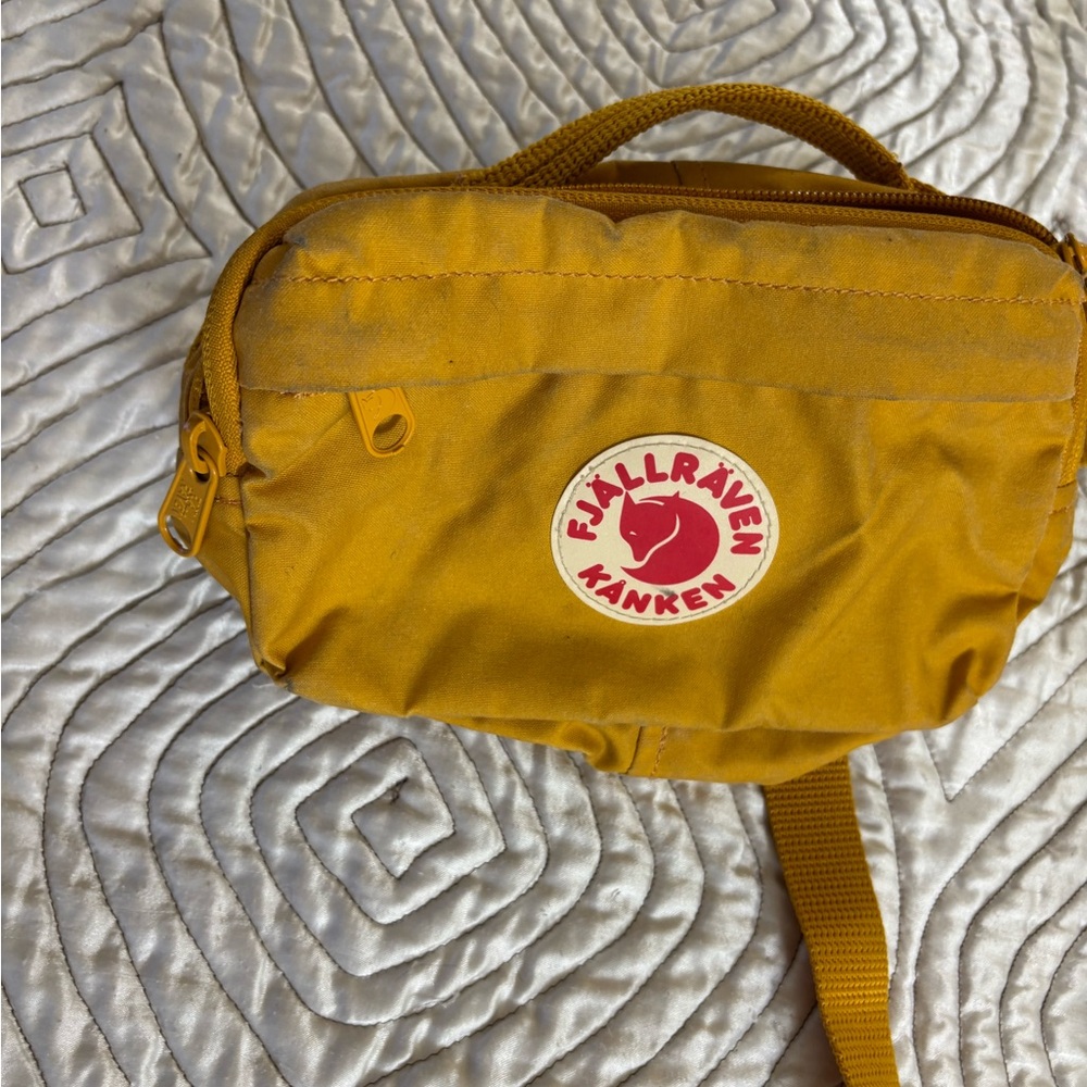 Fjallraven Kanken Artsy Yellow Crossbody Belt Bag- campus casual, back to school